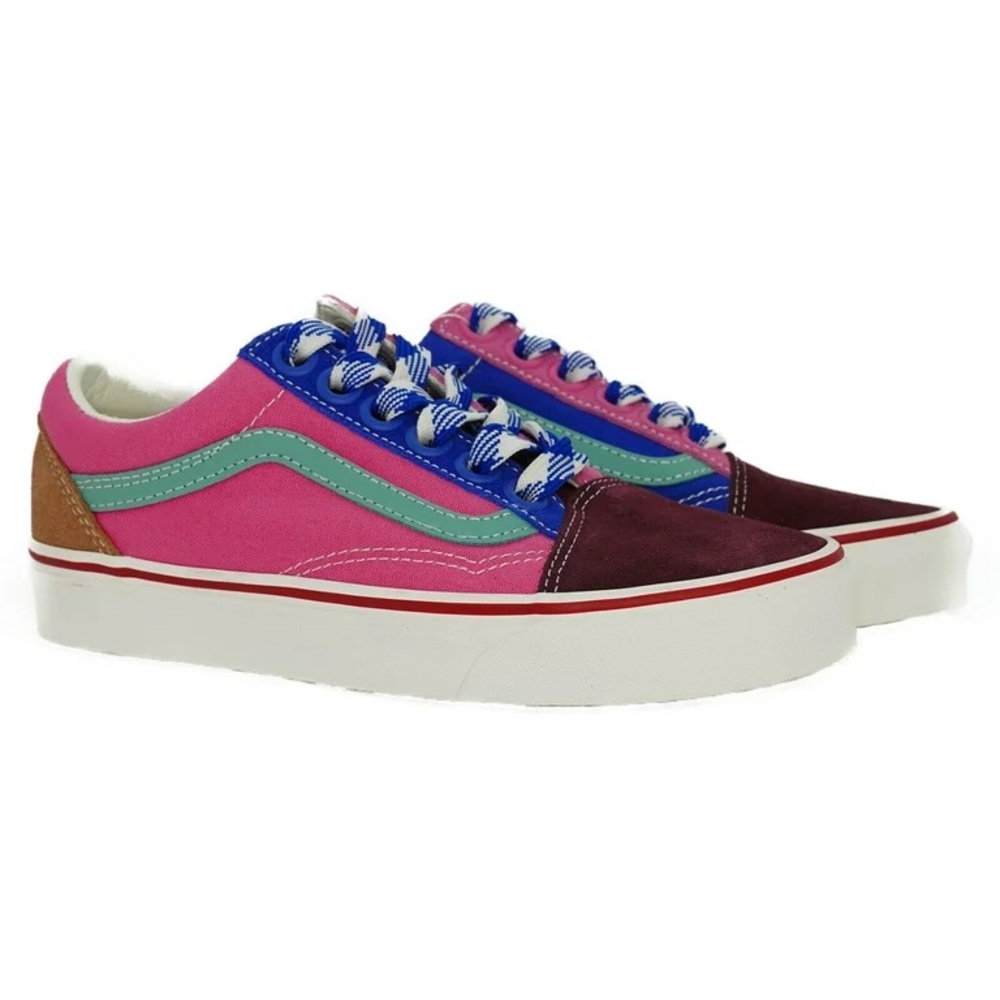 VN0A4BV5VZL1 VANS Old Skool Frayed Laces (Pink) women’s 10 I Men’s 8.5